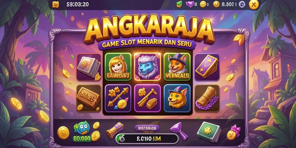 Screenshot gameplay menarik dari ANGKARAJA yang menunjukkan putaran slot.