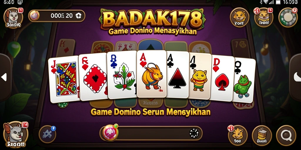 Tampilan seru gameplay BADAK178 dalam permainan Domino.