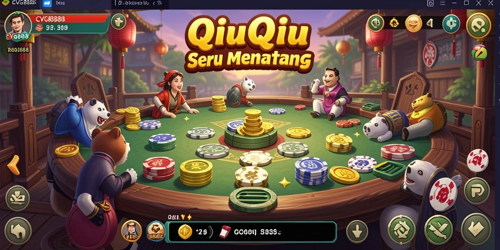 Tampilan gameplay seru QiuQiu pada CVG8888.