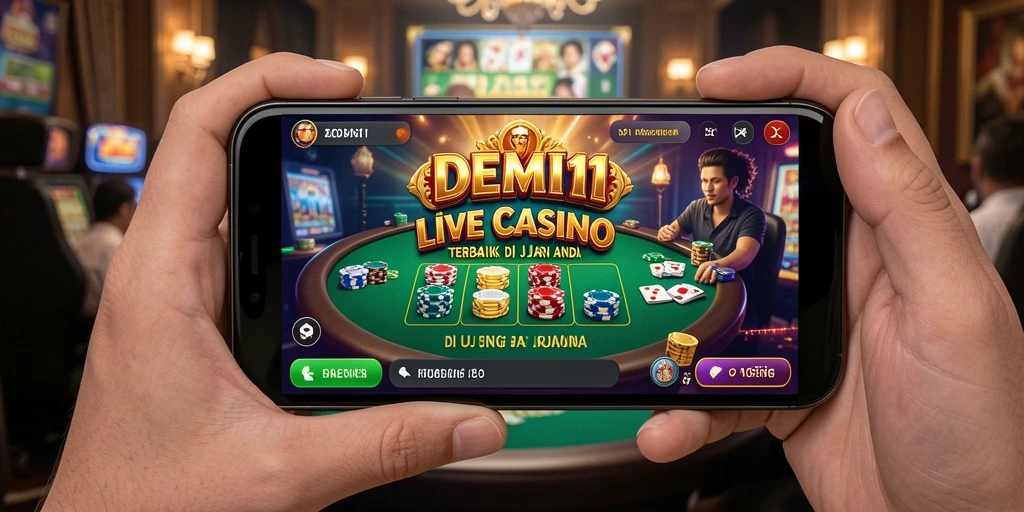 Tampilan interaktif dealer live dalam permainan kasino.