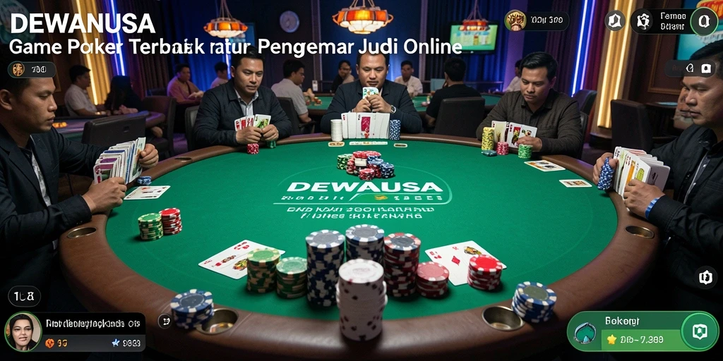 Tampilan gameplay seru di DEWANUSA dengan suasana poker yang realistis.