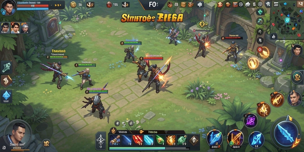 Tampilan screenshot gameplay FO8 menampilkan pertempuran dan pembangunan kerajaan.