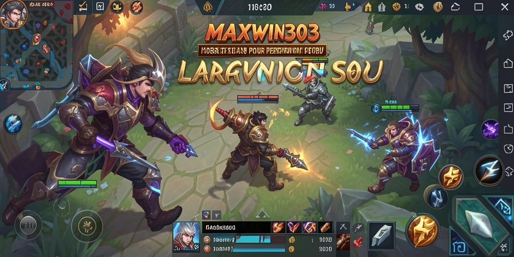 Tangkapan layar aksi gameplay epik dalam MAXWIN303 di arena MOBA.