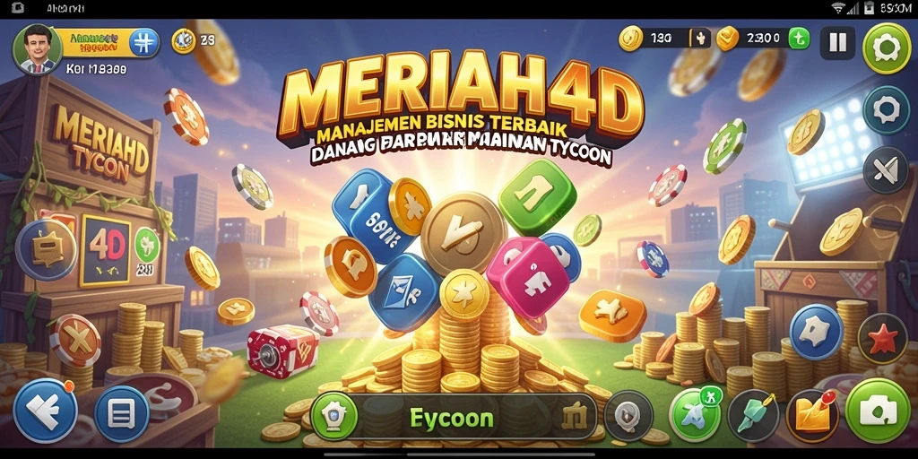Tampilan gameplay <strong>MERIAH4D</strong> yang menarik dengan elemen Tycoon yang mendalam.