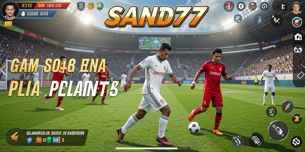 Tampilan gameplay seru di SAND77, menunjukkan aksi olahraga yang mendebarkan.