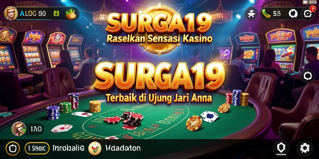 Tampilan gameplay mendebarkan dalam SURGA19 dengan fitur kasino yang menarik.
