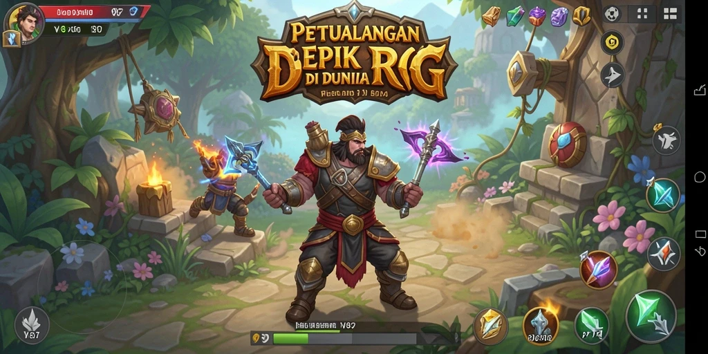 Tampilan gameplay menarik dan atmosfer dunia RPG V87.
