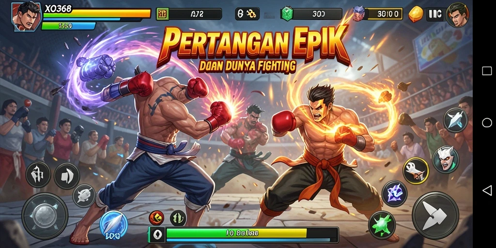 Gameplay seru dan intens dari pertarungan di XO368.