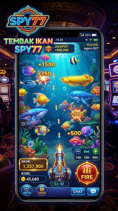 Tampilan antarmuka utama aplikasi spy77.